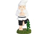 Brubaker Gnomo Da Giardino Gnomo Dell'albero Degli Esercizi Di Yoga Con Rana - Figura Da Giardino Figura Sportiva Vrksasana - Decorazione Zen Resistente Alle Intemperie Per Il Giardino E Il Campeggio - Decorazione Da Giardino Divertente Bianca Per Esterni - Alto 24 Cm Visita Il Negozio Brubaker