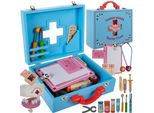 Valigetta Del Dottore Per Bambini In Legno Dentista Giocattolo Stetoscopio 19869