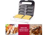 Beper P101CUD100 Ferro Per Waffel Allo Spiedo Con Rivestimento Antiaderente Rosso Per 6 Waffel