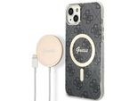 Zestaw Guess Gubpp14Mh4Eacsk Custodia+ Caricatore Iphone 14 Plus / 15 Plus 6.7 Czarny/Nero Custodia Rigida 4G Stampa Magsafe
