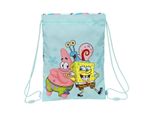Borsa Zaino Con Cinghie Spongebob Stay Positive Blu Bianco (26 X 34 X 1 Cm)