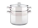 Lamart LTSS2417 Pentola Per Pasta, Acciaio Inox Premium 18/0, Diametro 24 Cm, Altezza 17,5 Cm, Volume 8 L, Acciaio Inox, Adatta A Tutti I Tipi Di Piastra, Compresa L'induzione