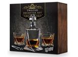 Set Da Whisky Twisted: Decanter + Due Bicchieri + Pietre + Pinze + Custodia