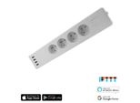 Iqtech Smartlife WT004, Adattatore Intelligente Wi-Fi A Quattro Prese, 10 A, 4 Prese Usb