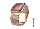 Swissten - Cinturino In Metallo Per Apple Watch 42-49 Mm (Oro Rosa)