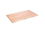 Syfax™ Piano Tavolo Marrone Chiaro 100X60X2Cm Rovere Massello Trattato