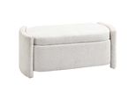 Homcom Panca, Panca Da Letto Con Contenitore, Panca Imbottita Con Coperchio, Aspetto Velluto, Crema