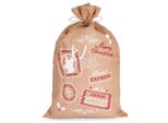 Brubaker Sacco Di Natale Santa Express - 80 Cm Sacco Regalo Di Natale - Sacco Di Iuta Per Babbo Natale, 1 Pezzo