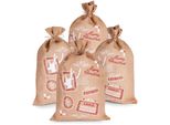 Brubaker Sacco Di Natale Santa Express Francobolli - 80 Cm Sacco Regalo Di Natale - Sacco Di Iuta Santa Sack, 4 Pezzi
