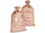 Brubaker Sacco Di Natale Santa Express Francobolli - 80 Cm Sacco Regalo Di Natale - Sacco Di Iuta Santa Sack, 2 Pezzi