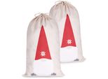 Brubaker Sacco Di Natale Gnomo Nano - 80 Cm Sacco Regalo Di Natale - Sacco Di Babbo Natale, 2 Pezzi