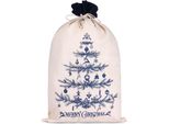 Brubaker Sacco Di Natale Abete Blu - 80 Cm Sacco Regalo Di Natale - Sacco Di Babbo Natale In Cotone, 1 Pezzo
