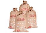 Brubaker Sacco Di Natale Consegna Speciale Babbo Natale Con Slitta - Sacco Di Babbo Natale Da 80 Cm, 4 Pezzi