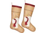 Brubaker 52 Cm Calza Di Natale Da Riempire E Appendere - Orso Polare Con Sciarpa - Grande Calza Di Babbo Natale, 2 Pezzi