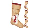 Brubaker 52 Cm Calza Di Natale Da Riempire E Appendere - Orso Polare Con Sciarpa - Grande Calza Di Babbo Natale, 4 Pezzi