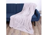 Accogliente Coperta Di Flanella 150X200Cm (Argento) Soffice Coperta Testurizzata Per Divano, Divano E Letto, Copriletto - Lancio Per Divano