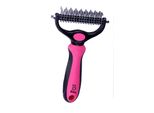 Spazzola Per Cani BäLl Spazzola Per Gatti, Animali A Pelo Medio E Lungo, Spazzola Per Il Sottopelo, Pettine Anti-Materasso Extra Largo, A Doppia Faccia, Rosa