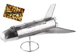 Brubaker Portabottiglie Da Vino Space Shuttle - Portabottiglie In Metallo Rocket Space Shuttle - Portabottiglie In Metallo Argentato Con Biglietto Di Auguri