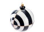 Brubaker Guaina Natalizia Premium Con Motivo A Cerchi - Nero/Bianco E Oro - Guaina In Vetro Per Albero Da 10 Cm