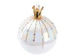 Brubaker Guaina Di Natale Premium Con Perla E Corona D'oro - Guaina In Vetro Da 10 Cm Con Statuetta In Porcellana - Fatta A Mano