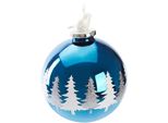 Brubaker Guaina Di Natale Premium Blu Con Alberi Di Natale Bianchi E Statuetta Di Uccello In Porcellana - Guaina Per Albero In Vetro Da 10 Cm
