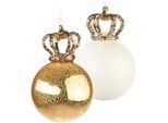 Brubaker Set Di Gingilli Natalizi "Queen"" - 2 Gingilli In Vetro Di Prima Qualità - Oro E Glitter Con Corone - 15 Cm Di Decorazione Per Albero Di Natale Queen"