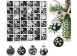 Set Di 36 Pezzi Di Baubles Natalizi Con Baubles Da 3 Cm - Mini Baubles Decorati A Mano Per L'albero Di Natale, Nero