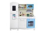 4Iq Grande Cucina Da Gioco Cucina Giocattolo In Legno Per Bambini Littlefoodies Menta-Bianco 97X33,5X103 Cm Con Accessori E Frigorifero