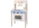 4Iq Cucina Giocattolo In Legno Per Bambini Juniorkitchen Bianco-Grigio 48X27X77,5 Cm Con Accessori
