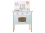 4Iq Play Kitchen Cucina Giocattolo In Legno Per Bambini Juniorkitchen 48X27X77,5 Cm Con Accessori