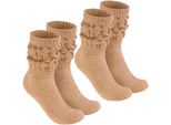 Brubaker Slouch - Calze Da Donna Per Fitness, Yoga E Allenamento - Calze Sportive Da Donna, Beige, Taglia 39-42, 2 Paia