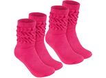 Brubaker Slouch Socks - Calze Da Donna Per Fitness, Yoga E Allenamento - Calze Sportive Da Donna, Rosa, Taglia 39-42, 2 Paia