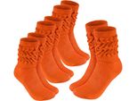Brubaker Slouch - Calze Da Donna Per Fitness, Yoga E Allenamento - Calze Sportive Da Donna, Arancione, Taglia 35-38, 4 Paia