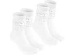 Brubaker Slouch - Calze Da Donna Per Fitness, Yoga E Allenamento - Calze Sportive Da Donna, Bianche, Taglia 39-42, 2 Paia