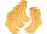 Brubaker Slouch Socks - Calze Da Donna Per Fitness, Yoga E Allenamento - Calze Sportive Da Donna, Giallo, Taglia 39-42, 4 Paia