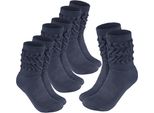 Brubaker Slouch - Calze Da Donna Per Fitness, Yoga E Allenamento - Calze Sportive Da Donna, Blu Denim, Taglia 35-38, 4 Paia