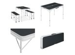 Vidaxl Tavolo Da Campeggio Pieghevole Con 2 Panche Alluminio Grigio - Set Tavolo Da Campeggio - Set Tavolo Da Campeggio - Set Tavolo Da Picnic - Set Tavolo Da Picnic