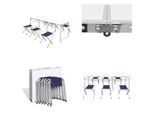 Vidaxl Tavolo Da Campeggio Pieghevole Con 4 Sgabelli Regolabili In Altezza 180X60 Cm - Set Tavolo Da Campeggio - Set Mobili Da Campeggio - Set Tavolo Per Bagagli - Set Tavolo Da Trekking
