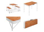 Vidaxl Tavolo Da Campeggio Pieghevole Con 2 Panche In Alluminio Marrone - Set Tavolo Da Campeggio - Set Tavolo Da Campeggio - Set Tavolo Da Picnic - Set Tavolo Da Picnic