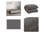 Vidaxl Coperta Pesata Grigia 140X200 Cm 10 Kg In Tessuto - Coperta Pesata - Coperta Pesata - Coperta Pesata - Coperta