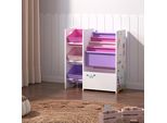 Scaffale Per Bambini 'Vimianzo' Con 5 Scomparti E 3 Scatole Pieghevoli Motivo Oceano 60 X 65 X 30 Cm