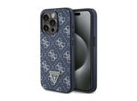 Guess Guhcp15Lpg4Gpb Iphone 15 Pro 6.1 Niebieski/Blu Custodia Rigida 4G Triangolo Logo In Metallo