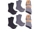 Brubaker 4 Paia Di Calzini Di Lana - Calze Invernali Calde Per Uomo E Donna - Calze Invernali, Grigio E Antracite, Taglia 39-42
