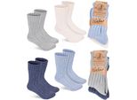 Brubaker 4 Paia Di Calze Di Lana - Calze Invernali Calde Per Uomo E Donna - Calze Invernali, Blu Scuro Grigio Blu E Beige, Taglia 35-38