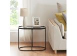 Tavolino 'Luleå' Con Piano In Vetro 55 X 27,5 X 45 Cm Nero