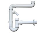 Pp-Raumsparsiphon 1 1/2" & 1 1/4"", Mit ReinigungsöFfnung Dn 40/50/56, Weiss Mit Einem GeräTeanschluss"