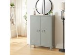 Armadio In Metallo 'Oripää' A 2 Ante 110 X 75 X 33 Cm Grigio Scuro