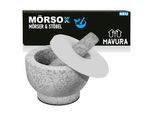 MÖRsox Mortaio Con Pestello Mortaio Per Spezie In Granito Mortaio Da Cucina Mortaio In Granito Mortaio Per Pepe E Coperchio In Silicone 15X10Cm