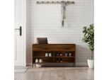 The Living Store Panca Per Scarpe In Rovere Marrone 102X35X55 Cm Materiale In Legno