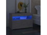 Maison Exclusive - Comodino Con Luci Led Grigio Cemento 60X35X40 Cm